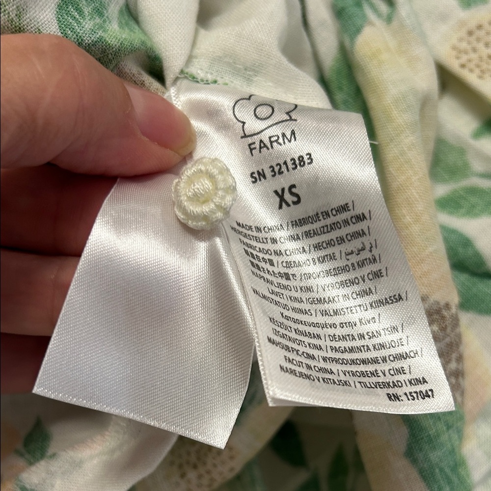 NWT FARM Rio Papaya Salad Scarf Off-White Knit Maxi Dress. Size XS - Picture 12 of 16